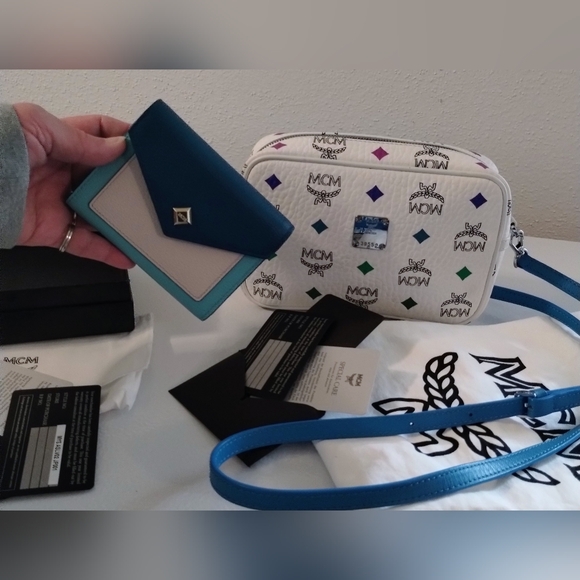 MCM Spektrum Camera Bag With MCM Blue Lagoon Wallet NWOT - Picture 2 of 16